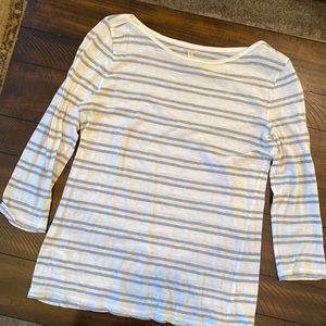 Loft striped 3/4 sleeve top.
